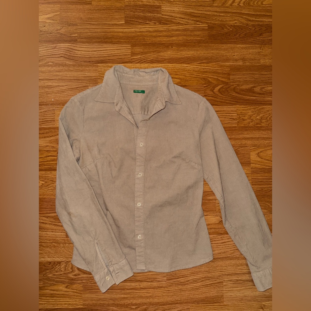 United colors of Benetton tan corduroy Button-Up Shirt